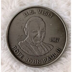 1987 Pope John Paul II U.S.‎ Visit Commemorative Medallion Token 21g